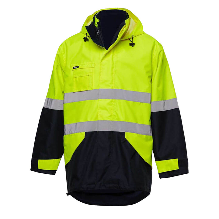 King Gee K55300 Reflective Spliced Insulated Vest Yellow/Navy Front