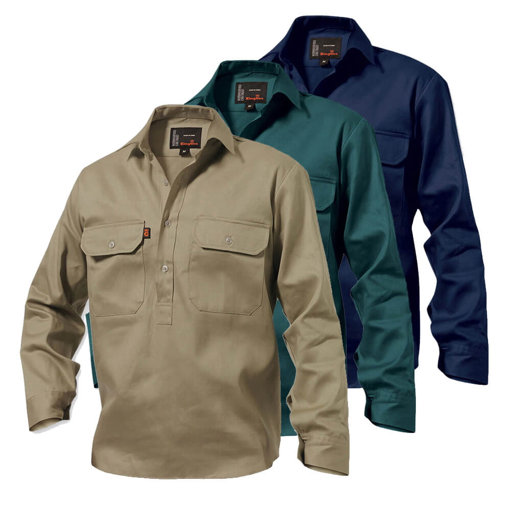 King Gee K04020 Long Sleeve Closed Front Drill Shirt