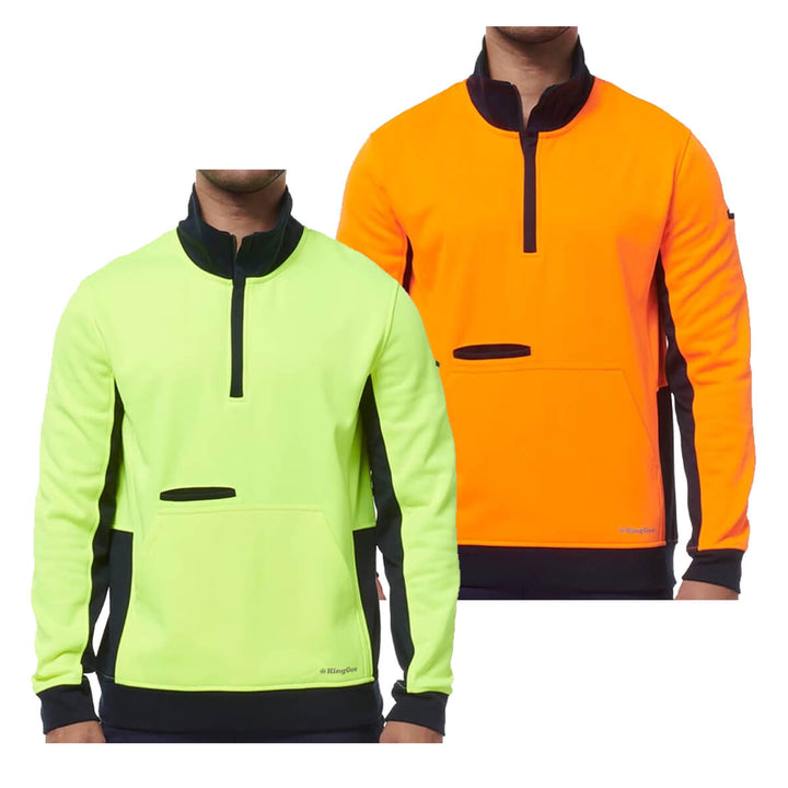 King Gee K55047 Hi Vis Spliced 1/4 Zip Fleece