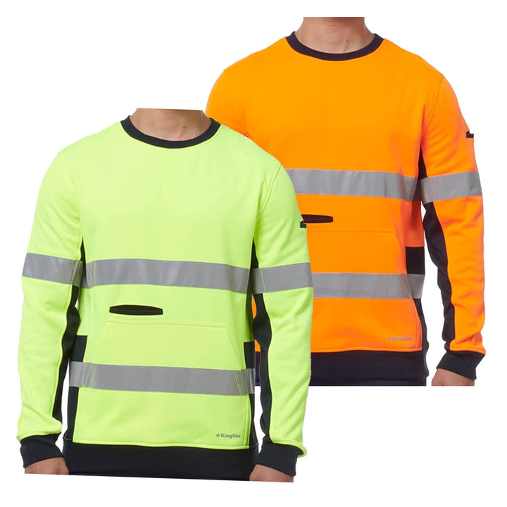 King Gee K55058 Reflective Spliced Crew Neck Fleece