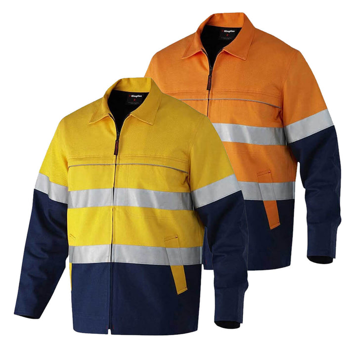 King Gee K55905 Originals Hi-Vis Reflective Cotton Drill Work Jacket