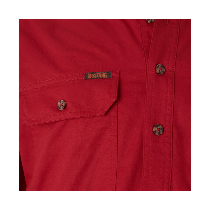 Mustang Signature Y04004 Mens Closed Front Shirt Red Pocket