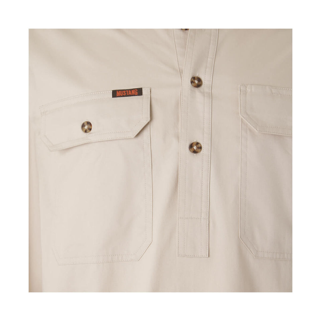 Mustang Signature Y04004 Mens Closed Front Shirt Pebble Pocket Logo