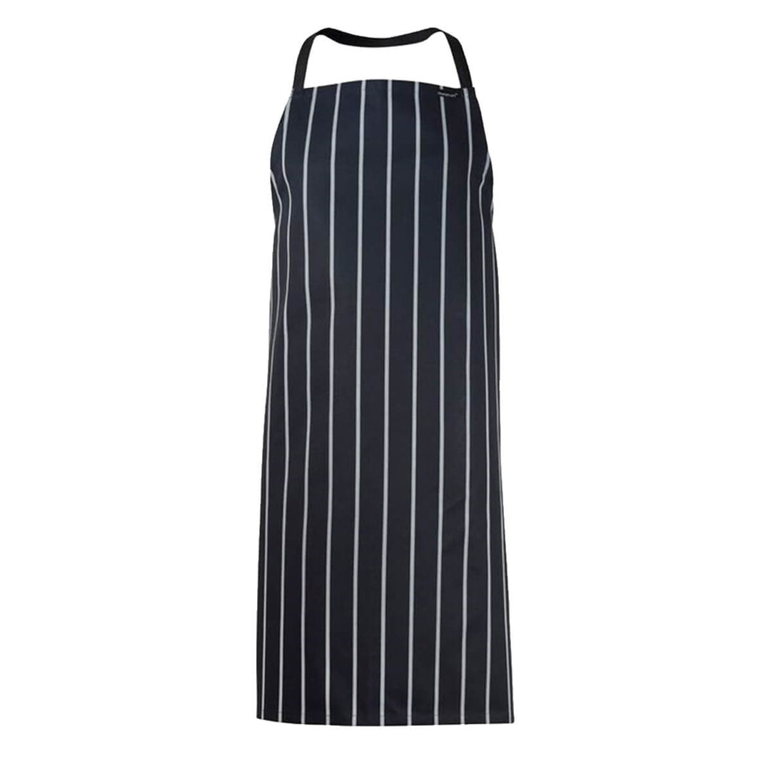 ChefsCraft CA005 Full Bib Cafe Strip Apron No Pocket Navy/White