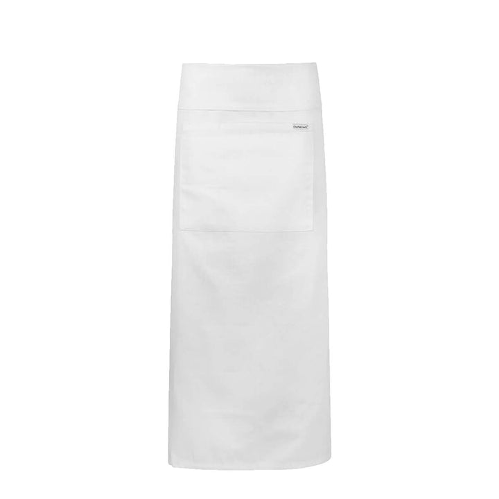 ChefsCraft CA007 Continental Foldover Apron With Pocket White