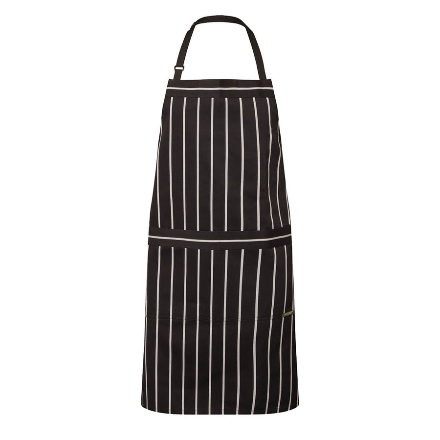 ChefsCraft CA030 Cafe Stripe Apron With Pocket Black/White Front