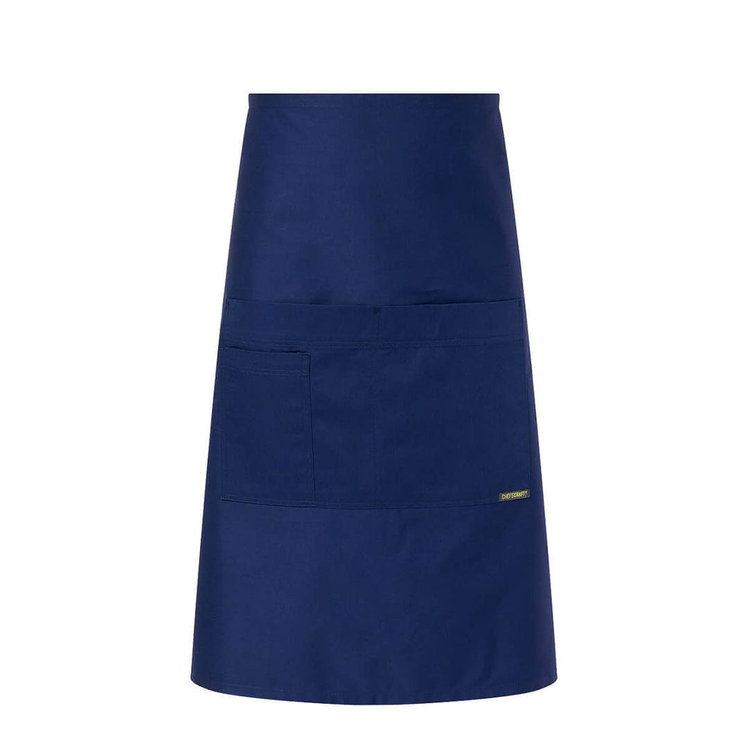 ChefsCraft CA032 Bistro 3/4 Apron With Pockets Blueberry