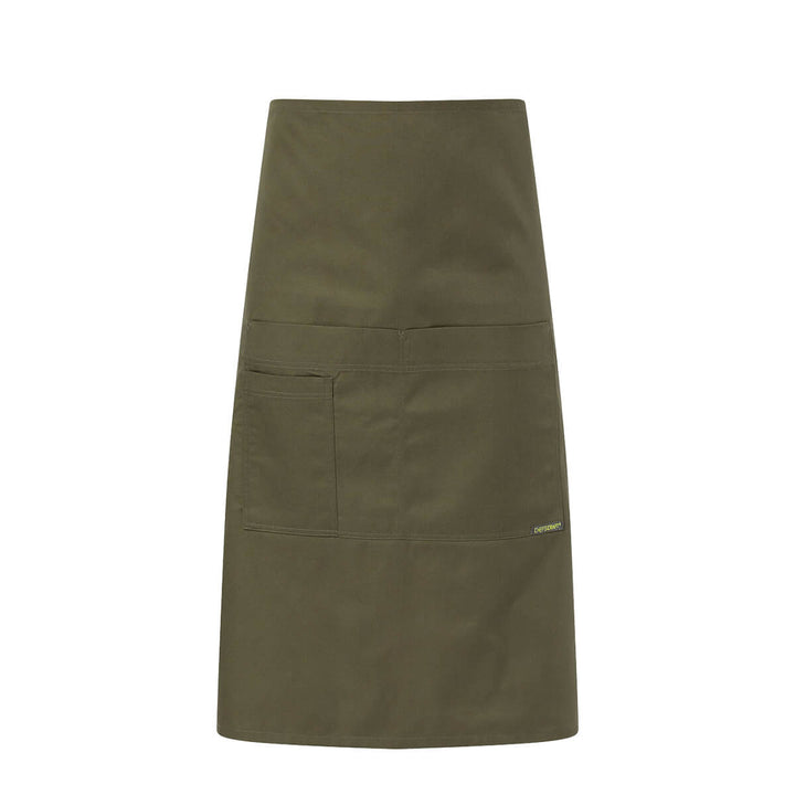 ChefsCraft CA032 Bistro 3/4 Apron With Pockets Olive