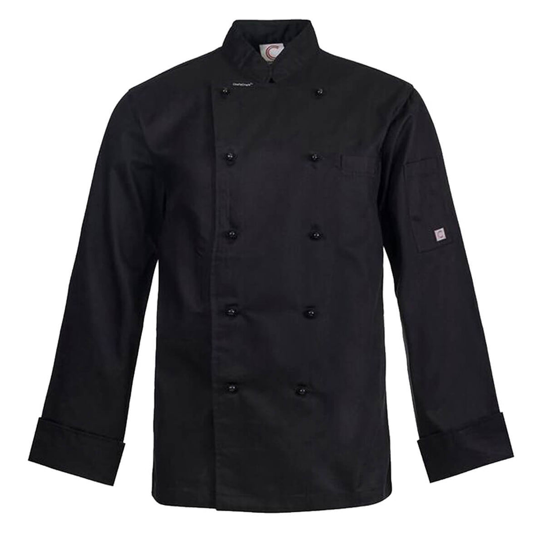 ChefsCraft CJ035 Executive Chef Jacket Long Sleeve Black Back