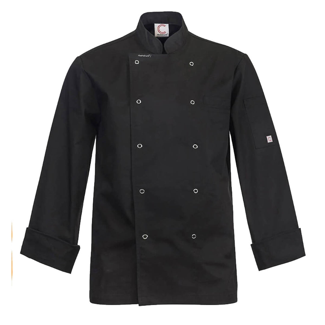 ChefsCraft CJ039 Executive Chef Jacket With Studs Long Sleeve Black Back