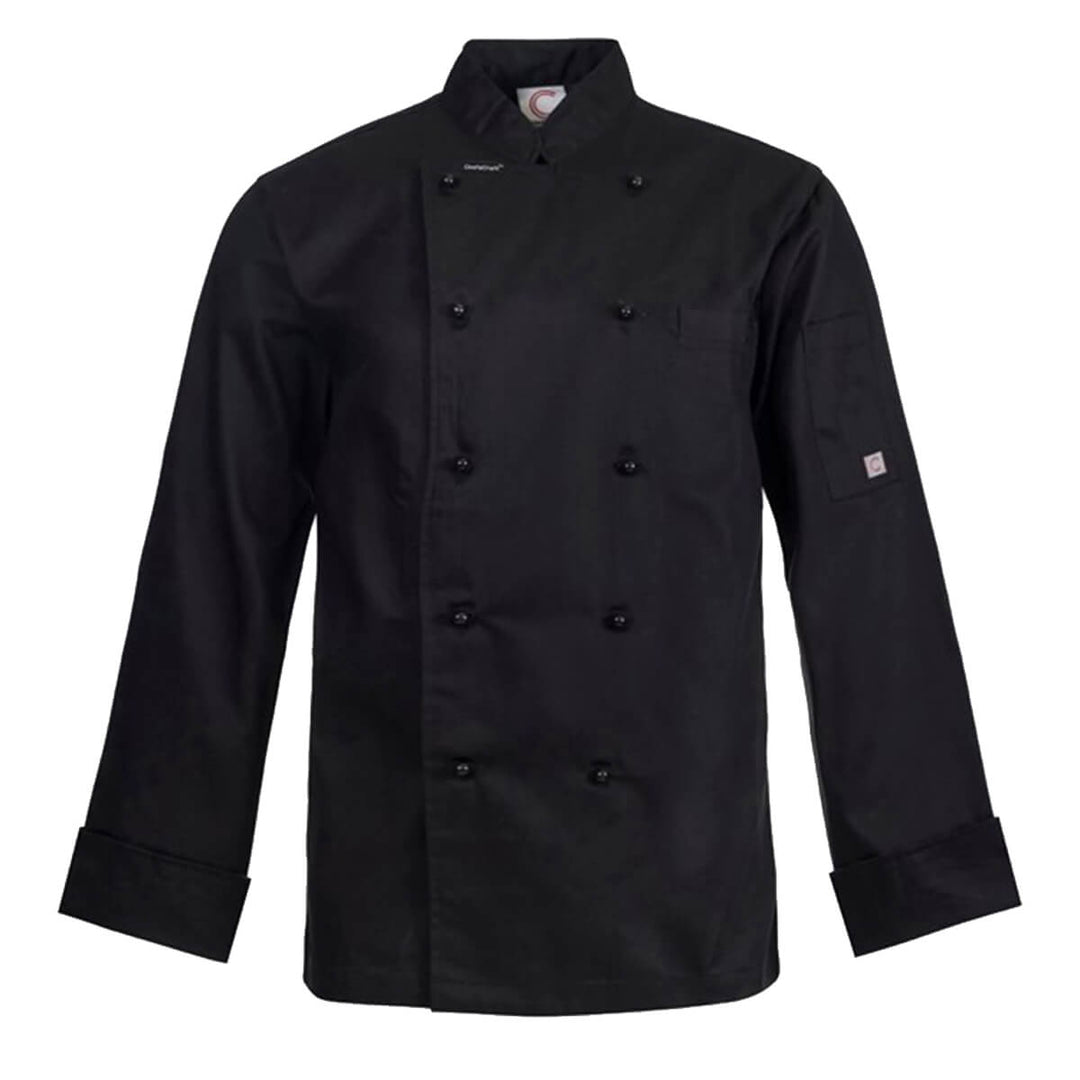 ChefsCraft CJ048 Chef Jacket - 155gsm Long Sleeve Black Back