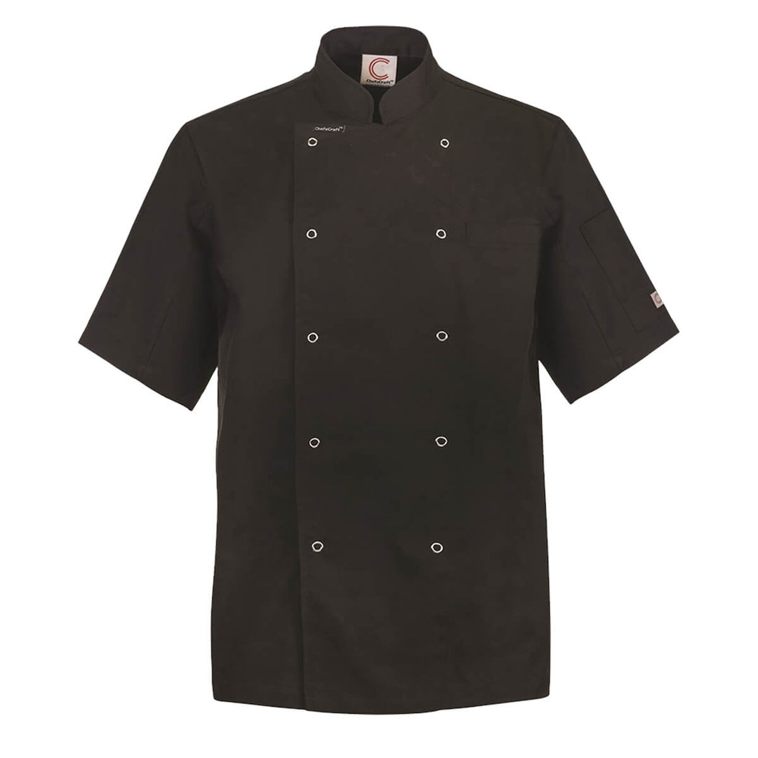 ChefsCraft CJ052 Exec Chef Jacket Light Short Sleeve Black Back