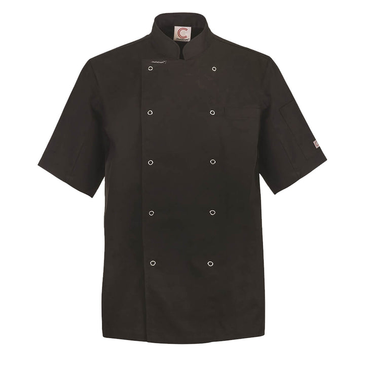 ChefsCraft CJ052 Exec Chef Jacket Light Short Sleeve Black Back