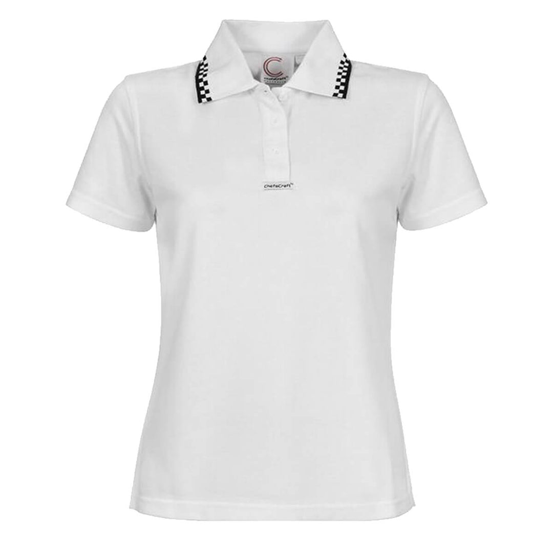 ChefsCraft CSPL90 Womens Hospitality Polo Short Sleeve White