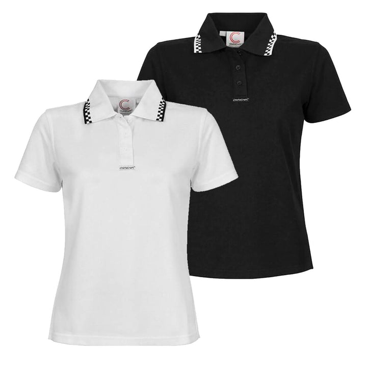 ChefsCraft CSPL90 Womens Hospitality Polo Short Sleeve White