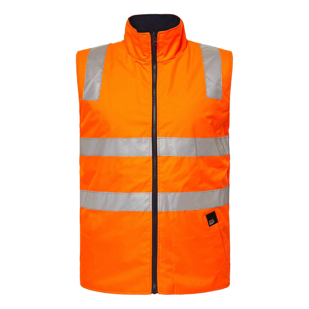 WorkCraft WW9032 Hi Vis 6 in 1 Jacket With Tape Orange/Navy View 5