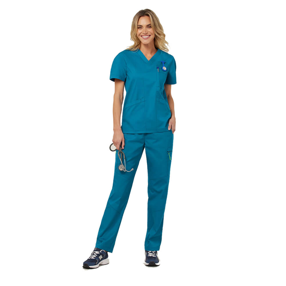 NNT Carl Next-Gen Antibacterial Unisex Scrub Top on female