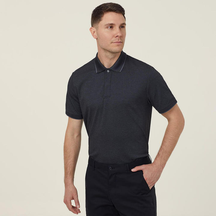NNT CATJA4 Textured Short Sleeve Polo Blue