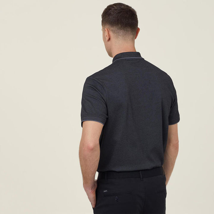 NNT CATJA4 Textured Short Sleeve Polo Blue