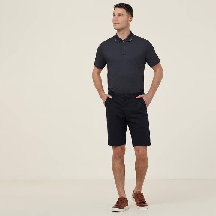 NNT CATJA4 Textured Short Sleeve Polo Blue