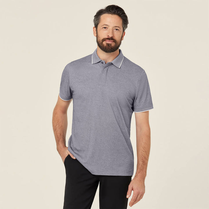 NNT CATJA4 Textured Short Sleeve Polo Grey
