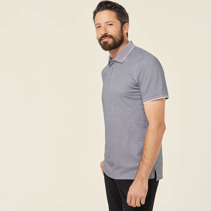 NNT CATJA4 Textured Short Sleeve Polo Grey