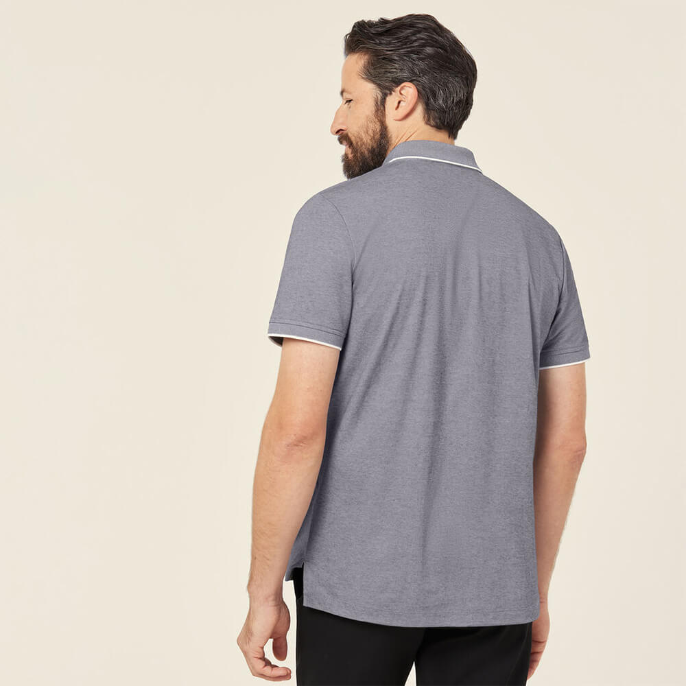NNT CATJA4 Textured Short Sleeve Polo Blue
