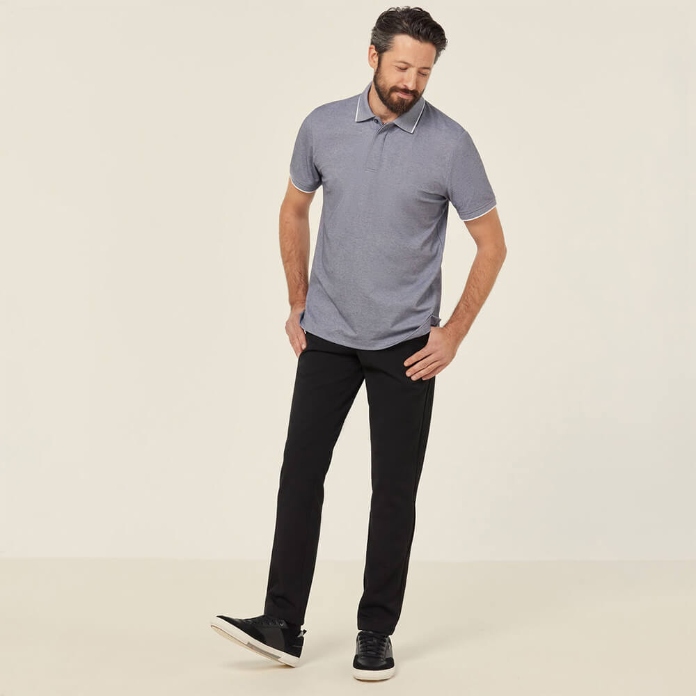 NNT CATJA4 Textured Short Sleeve Polo Grey