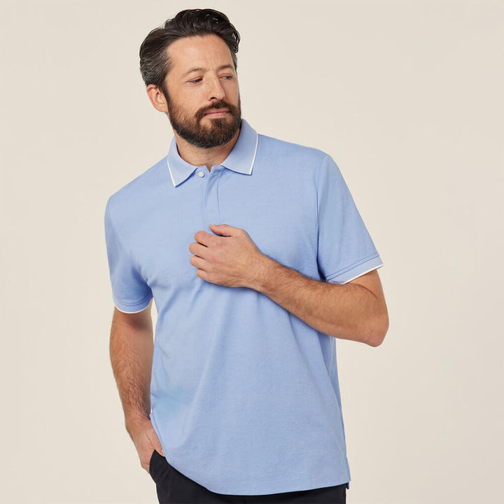 NNT CATJA4 Textured Short Sleeve Polo Blue