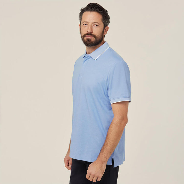 NNT CATJA4 Textured Short Sleeve Polo Blue