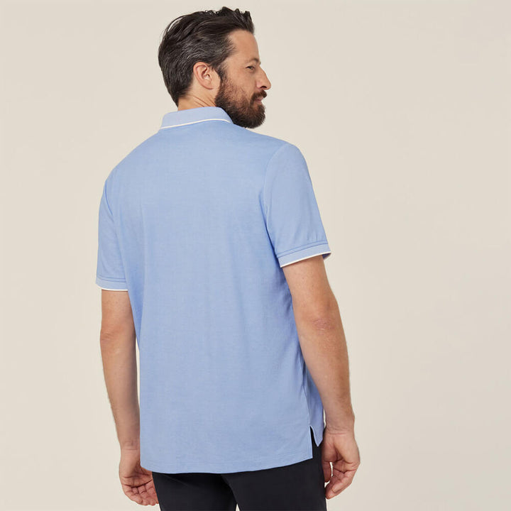NNT CATJA4 Textured Short Sleeve Polo Blue