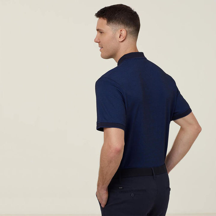 NNT CATJA4 Textured Short Sleeve Polo Blue