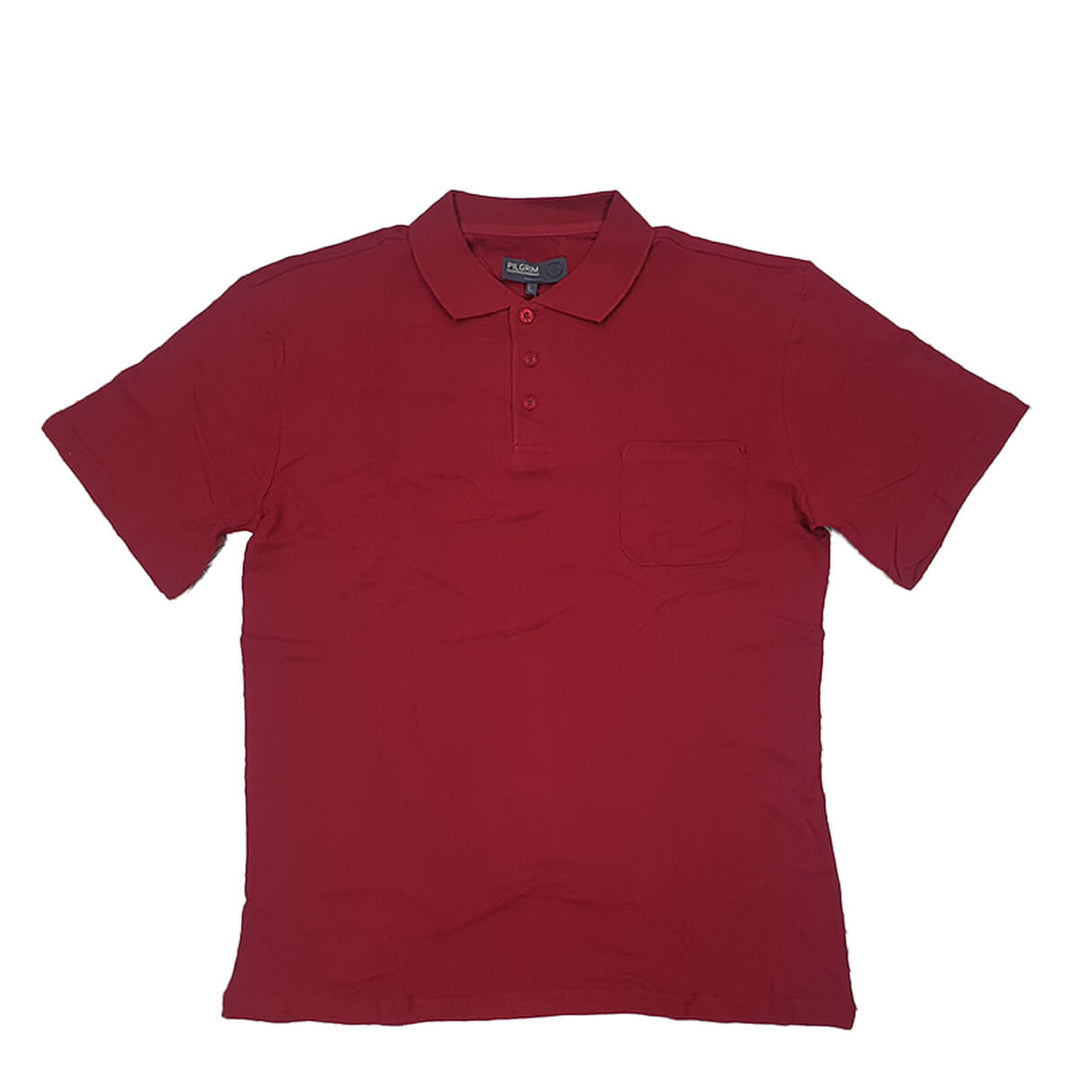 Pilgrim 1402 3 Button Cotton Polo Shirt Berry
