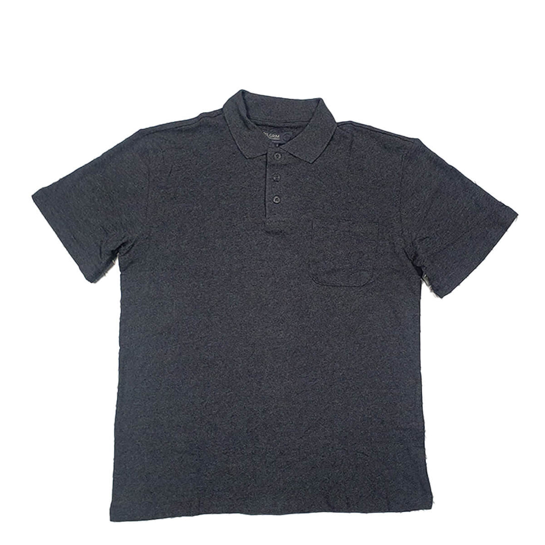 Pilgrim 1402 3 Button Cotton Polo Shirt Charcoal