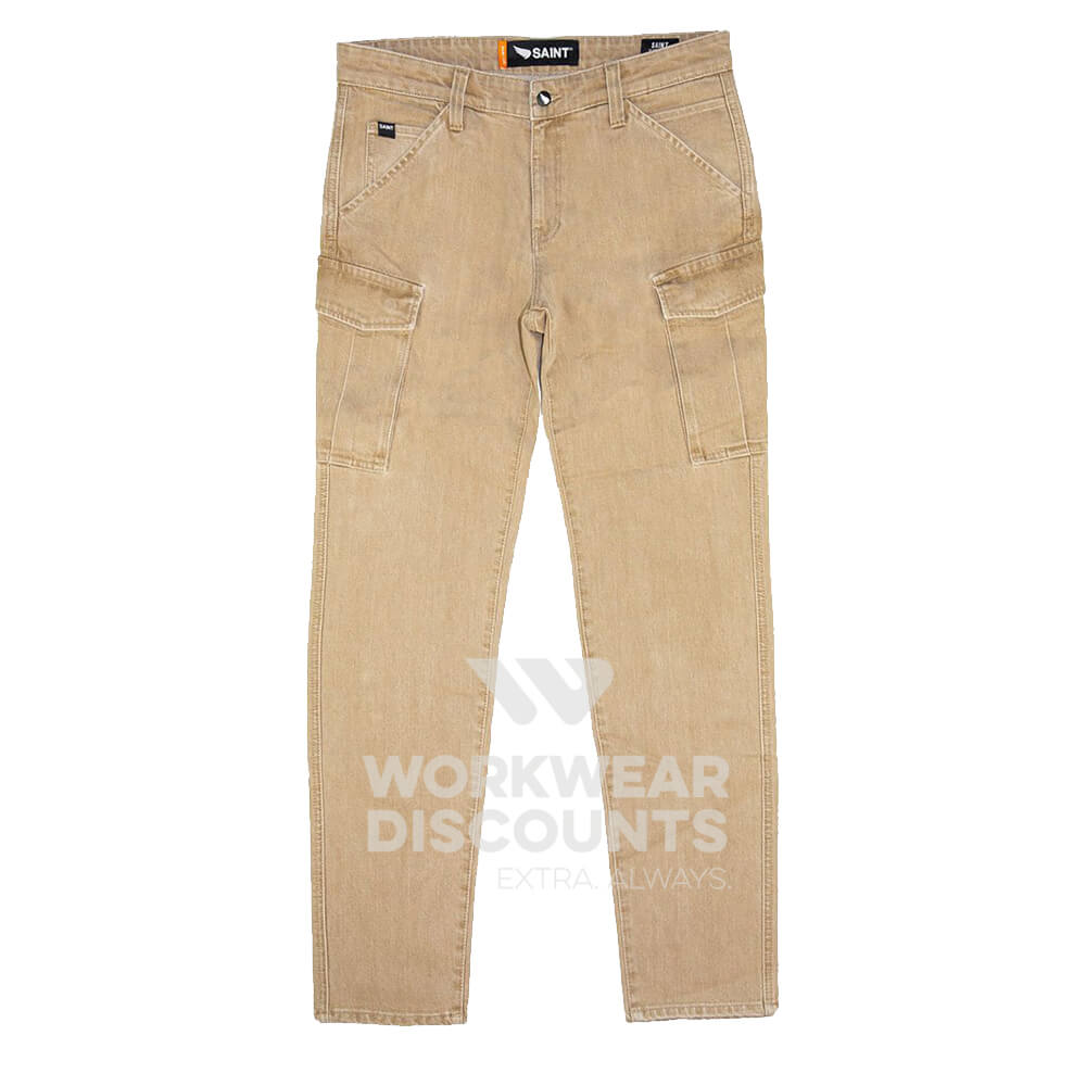 Saint Works Cargo Jeans Stone Front