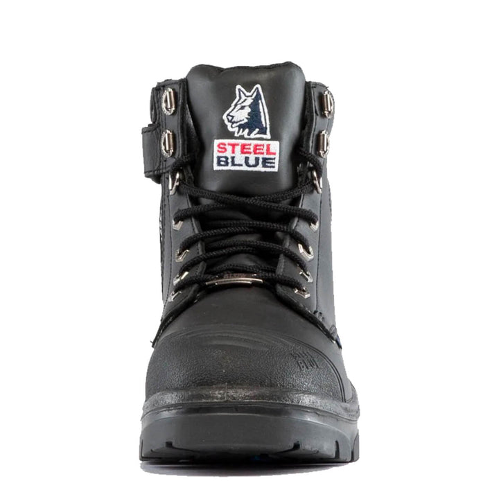 Steel Blue Argyle Waterproof Zip Side Boots Black View 2