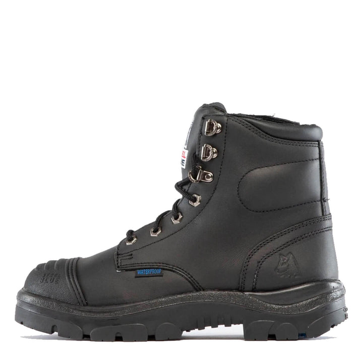 Steel Blue Argyle Waterproof Zip Side Boots Black View 4