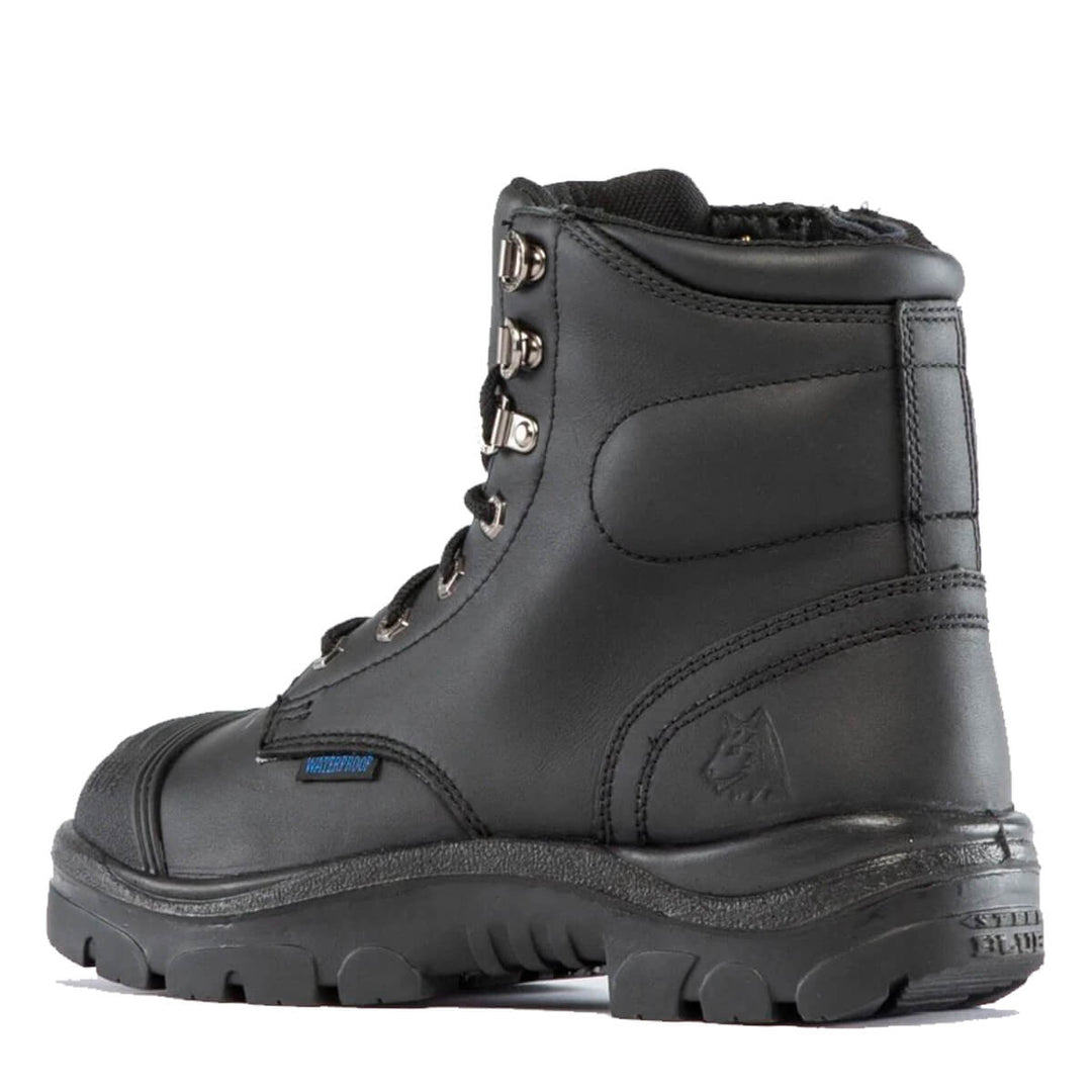 Steel Blue Argyle Waterproof Zip Side Boots Black View 5