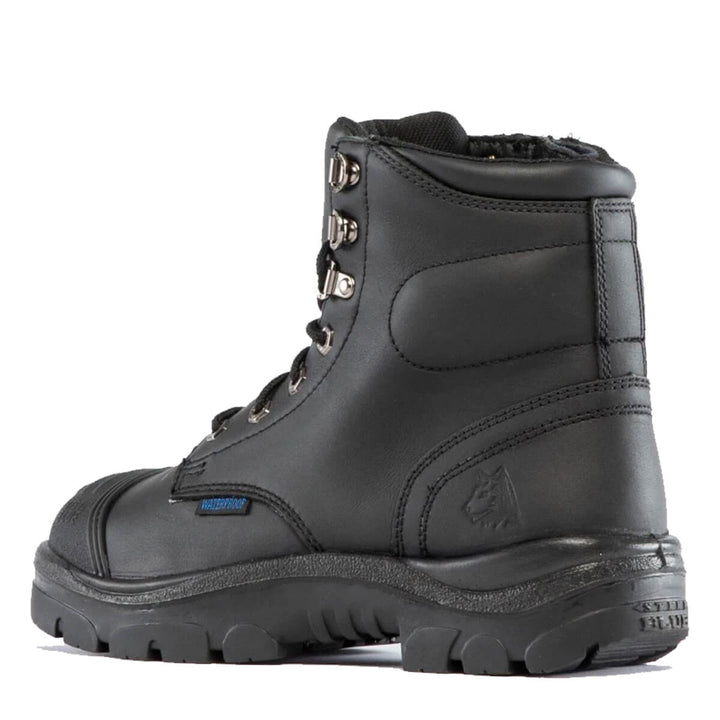 Steel Blue Argyle Waterproof Zip Side Boots Black View 5