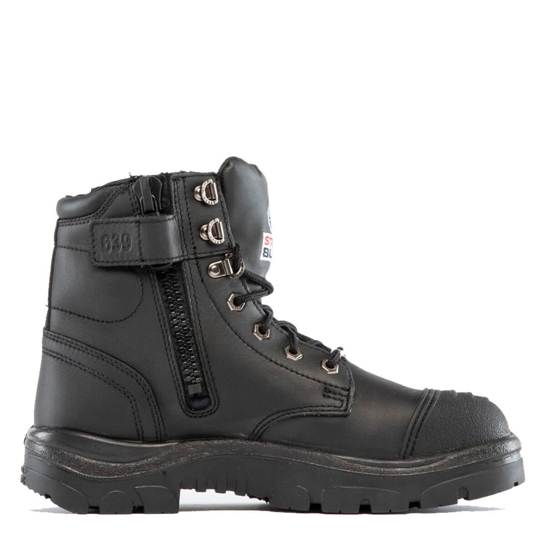 Steel Blue Argyle Waterproof Zip Side Boots Black View 8