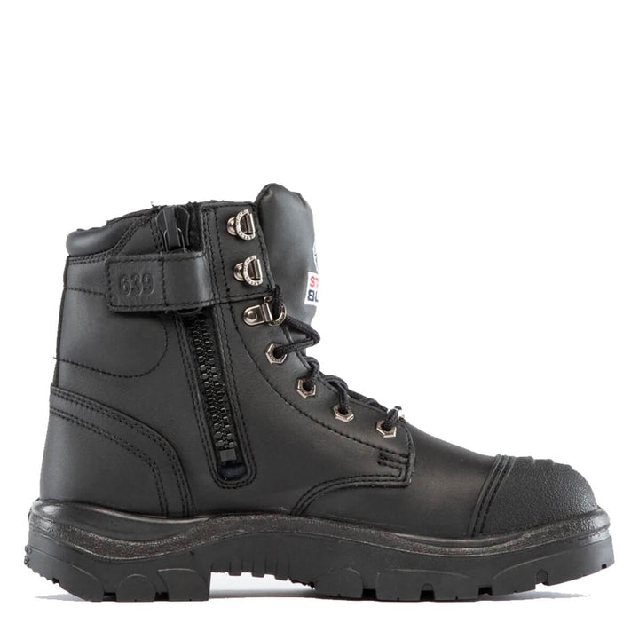 Steel Blue Argyle Waterproof Zip Side Boots Black View 8