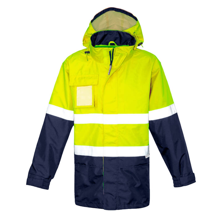 Syzmik ZJ357 Mens Hi Vis Ultralite Waterproof Jacket Yellow Hood Up 