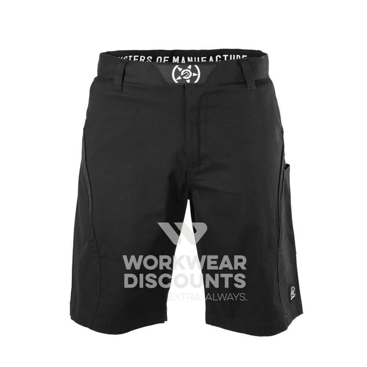 Unit Demolition Mens Cargo Work Shorts Black Front