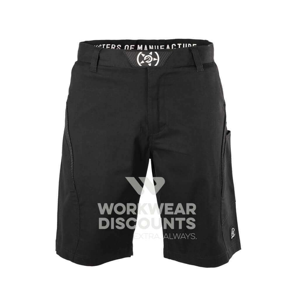 Unit Demolition Mens Cargo Work Shorts Black Front