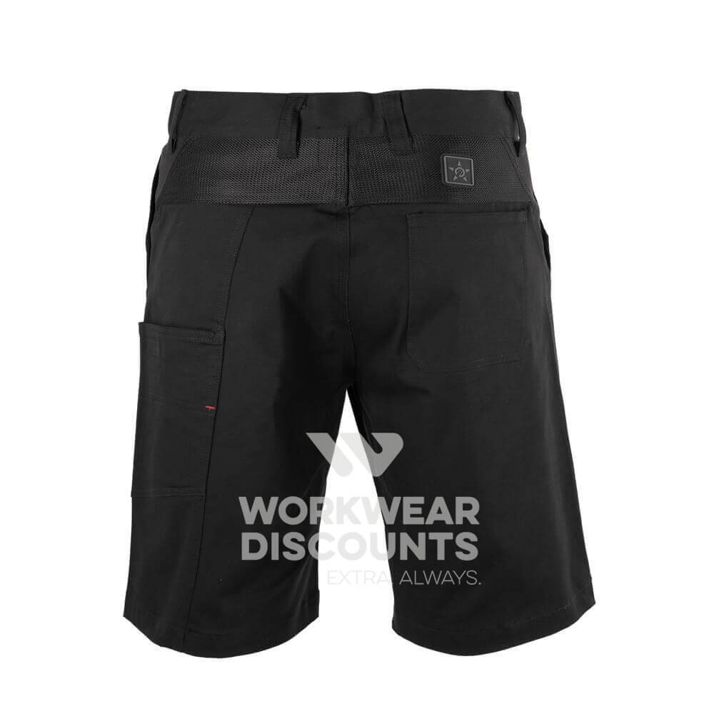 Unit Demolition Mens Cargo Work Shorts Black Back