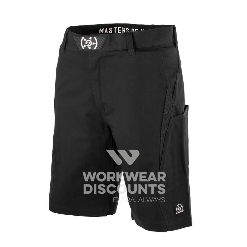 Unit Demolition Mens Cargo Work Shorts Black Angle