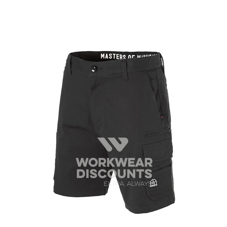 Unit Demolition Mens Cargo Work Shorts Black Front 