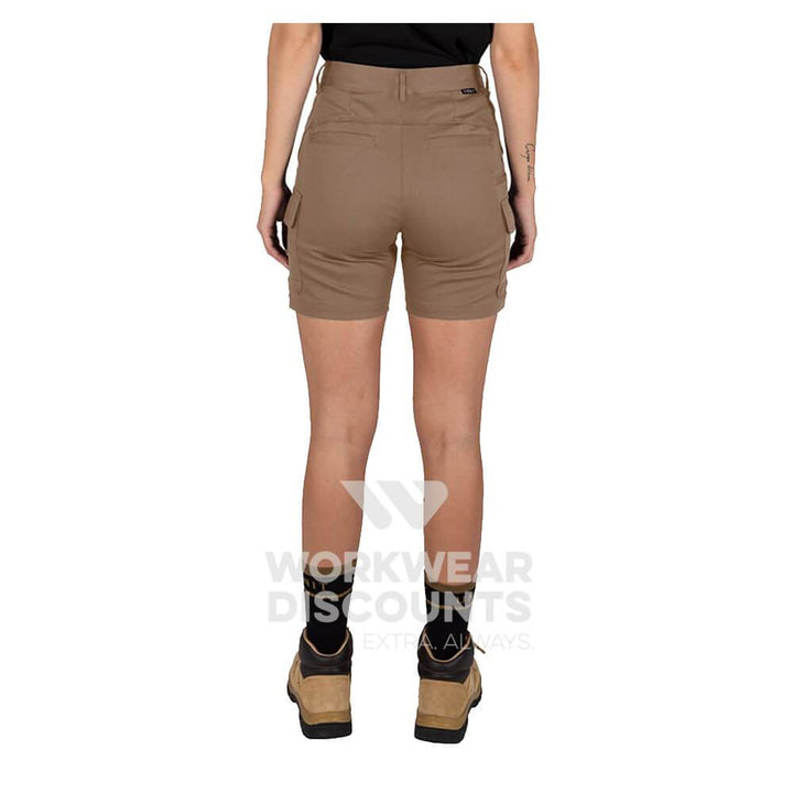 Unit Staple Ladies Cargo Shorts Khaki Back 