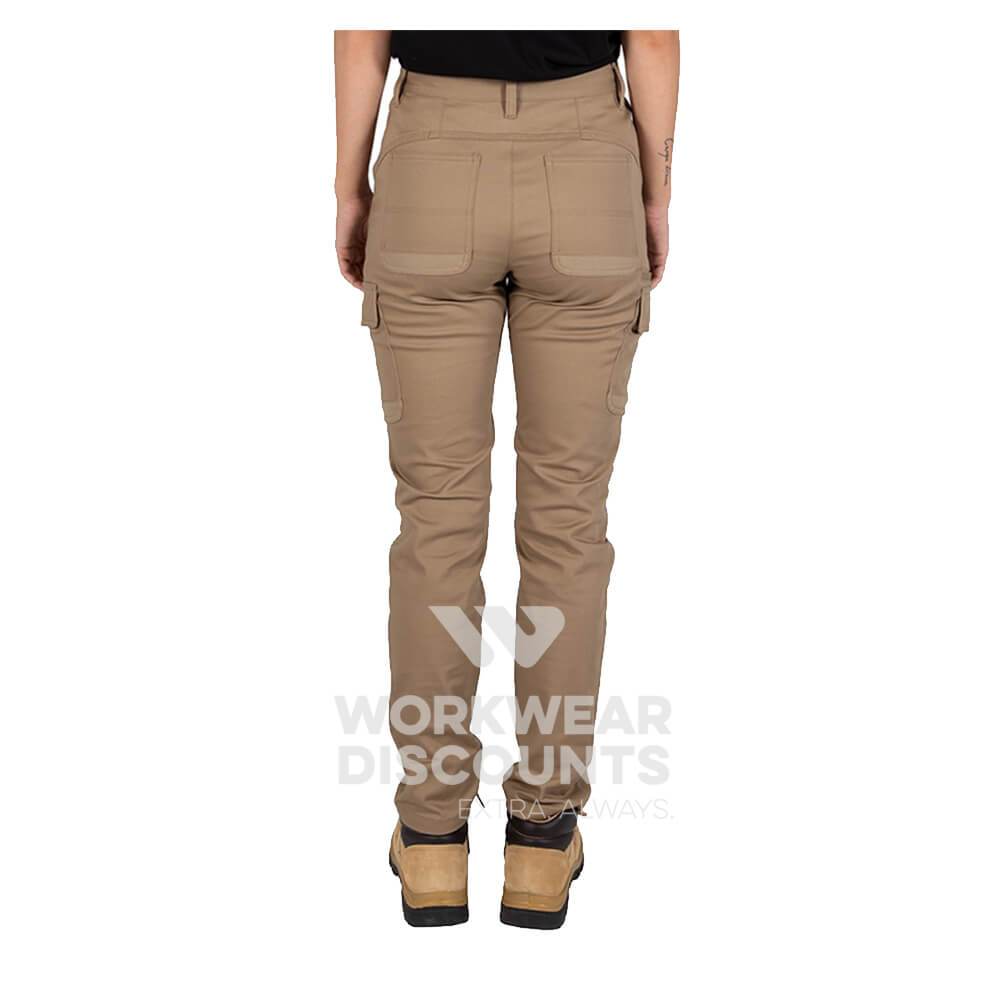 Unit Staple Ladies Cargo Pants Khaki Back 