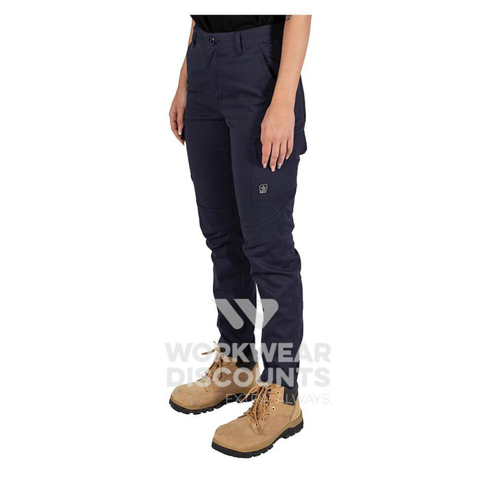 Unit Staple Ladies Cargo Pants Navy Side 